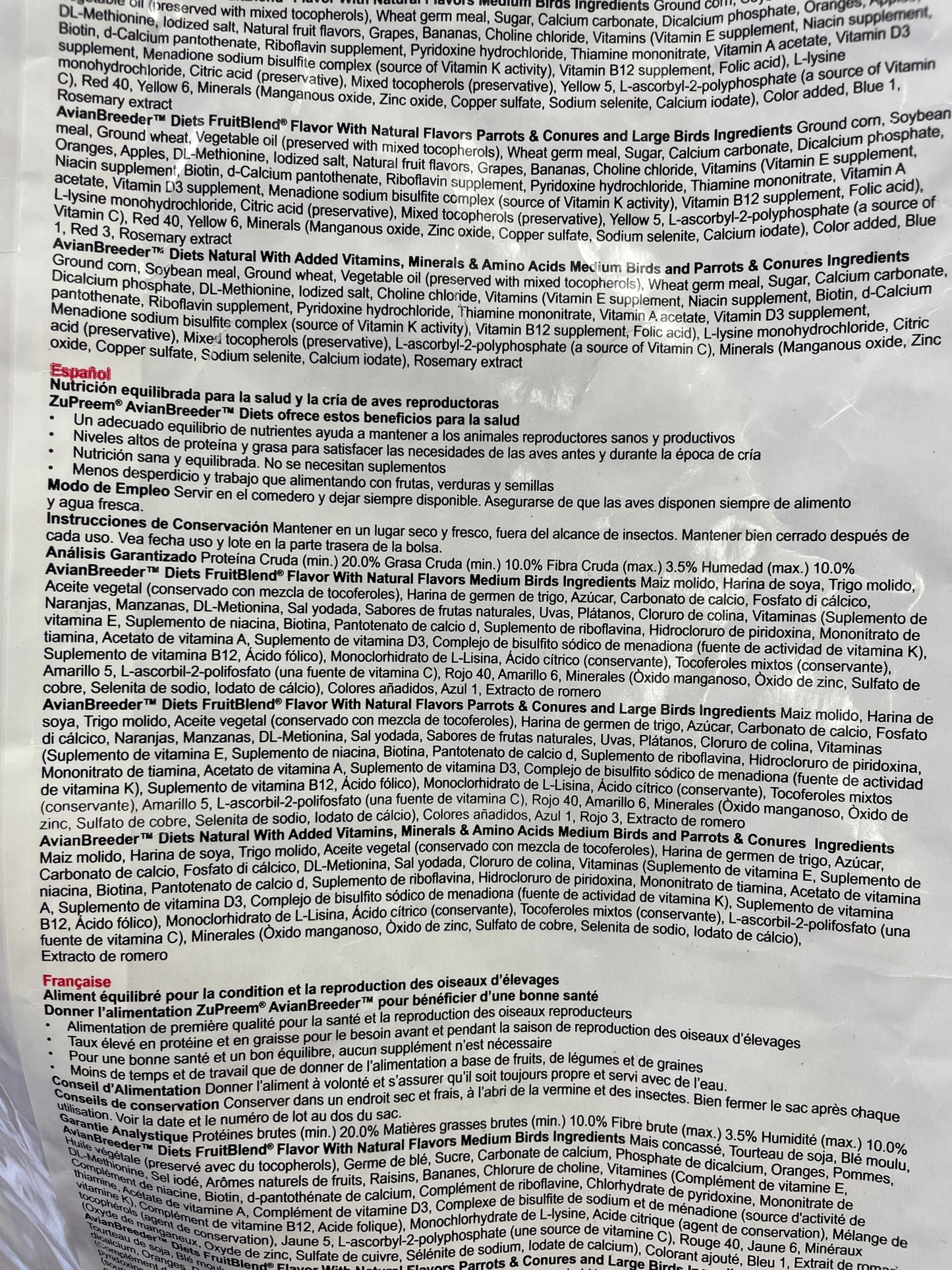 Natural Avian Breeder Food For Birds 5 Lbs ( Aves Medianas )