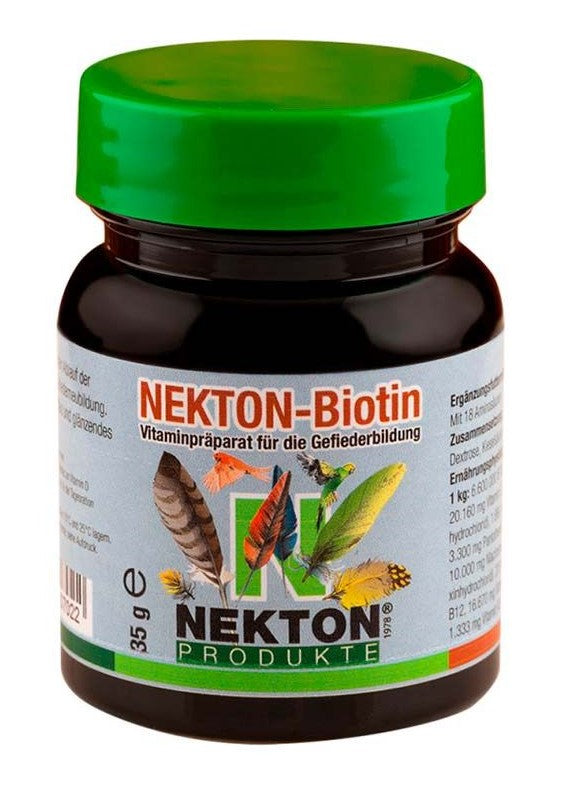 Nekton Biotin 35gr, (estimula el crecimiento de las plumas). Para pájaros