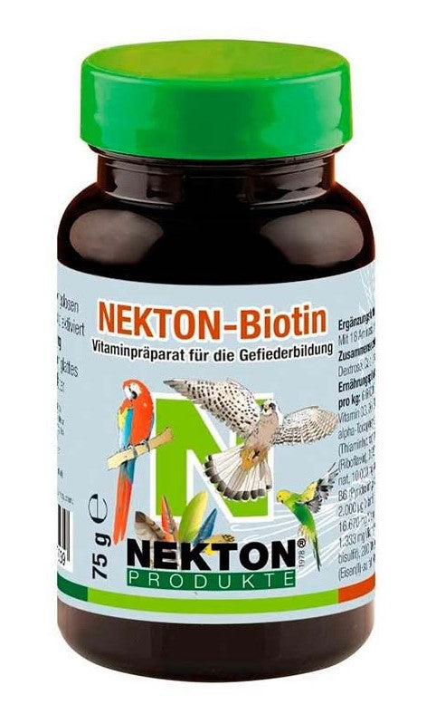 Nekton Biotin 75gr, (estimula el crecimiento de las plumas). Para pájaros