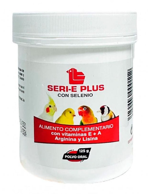 Latac Seri E Plus 125gr (Combinación de vitamina E y Selenio especialmente indicado para la cría). Para pájaros