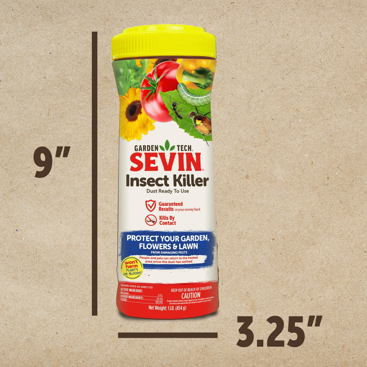 Insecticida Sevin Sevin Insecticida de Jardín Listo para Usar en Polvo, Lata de 1 Libra ...