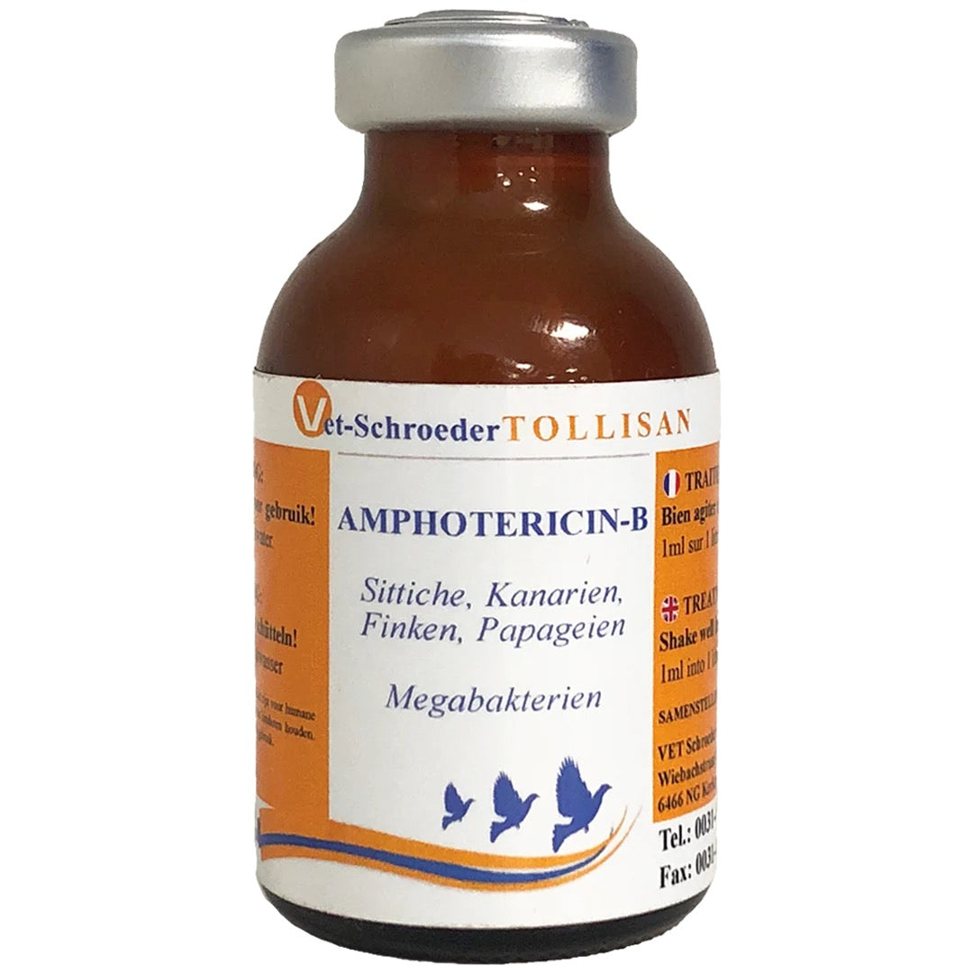 Amphotericin-B 20 ml (Vet Schroeder Tollisan) Effective Treatment for Avian Gastric Yeast (Megabacteria)