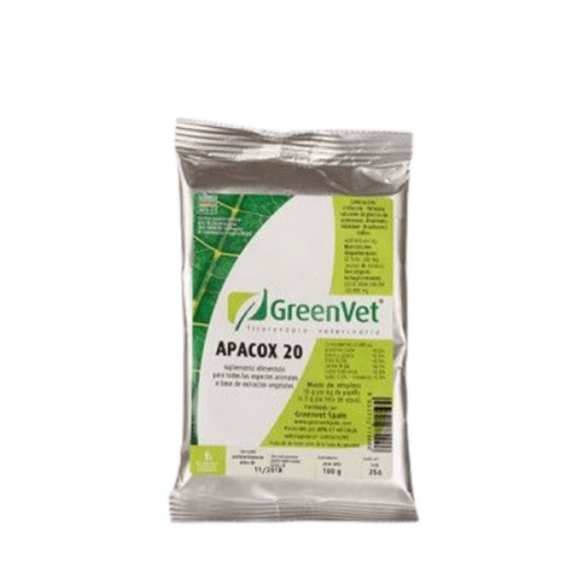GreenVet Apacox 20 100gr, (tratamiento y prevención de la coccidiosis)
