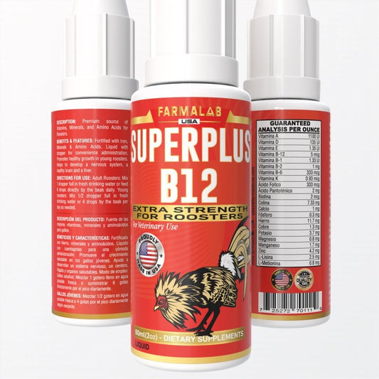 Farmalab Veterinary Super Plus Superplus B-12 Extra Fuerte para Gallos Superplus para Gallos Aves Aves de Corral Gallos de Pelea