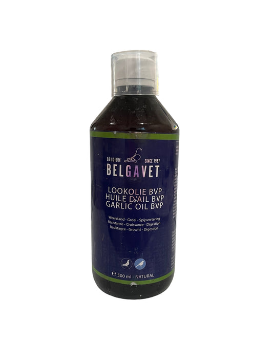 Belgavet Lookolie, 500ml (aceite de ajo puro). Para palomas y pájaros