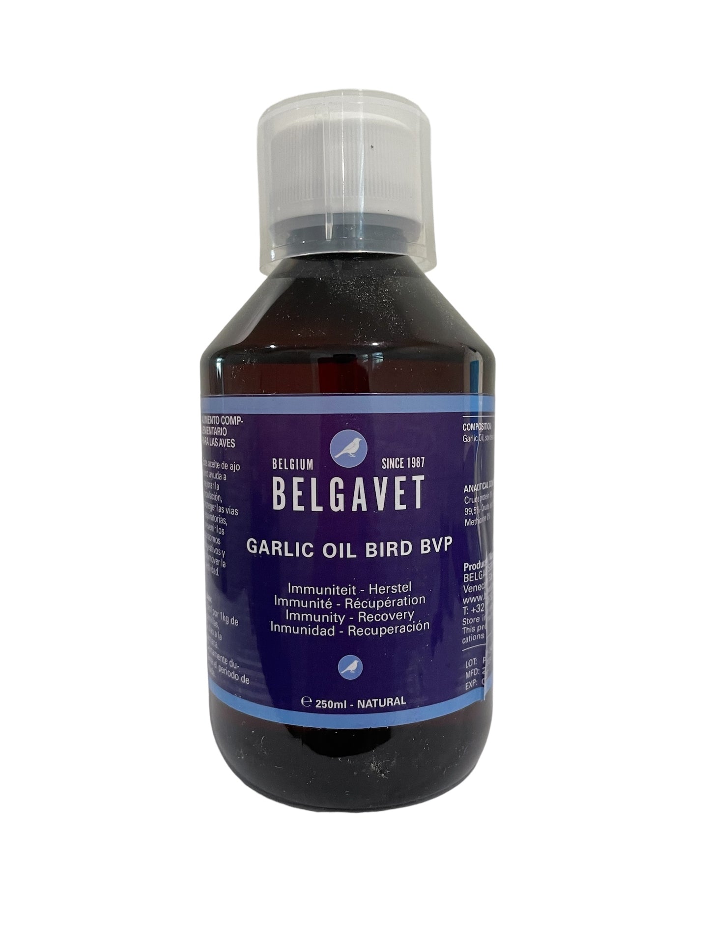 BelgaVet Garlic Oil Bird 250ml (Aceite de ajo). Para Pájaros.