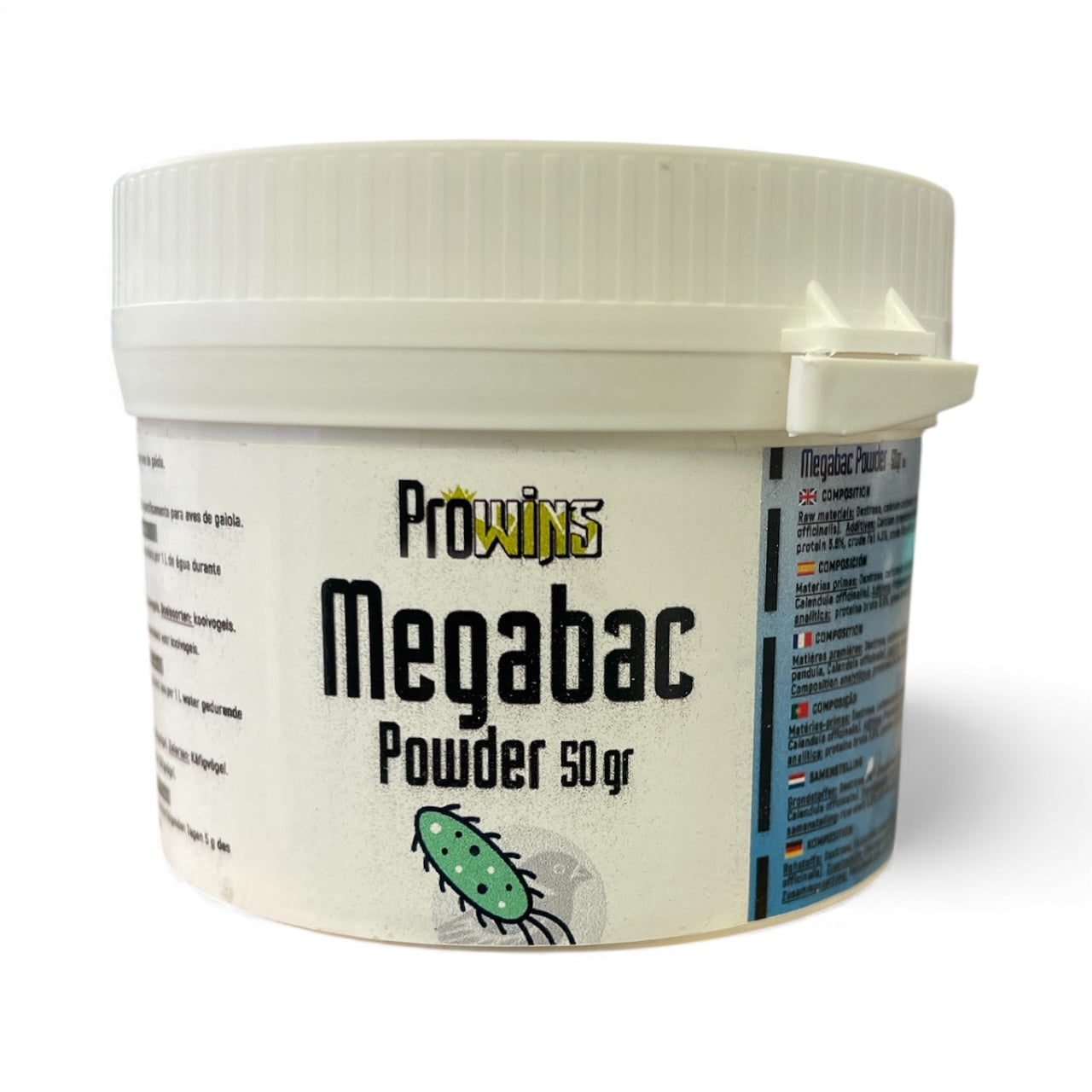 Prowins Megabac Plus 50 gr, (Megabacteria). The 100% natural solution. For birds