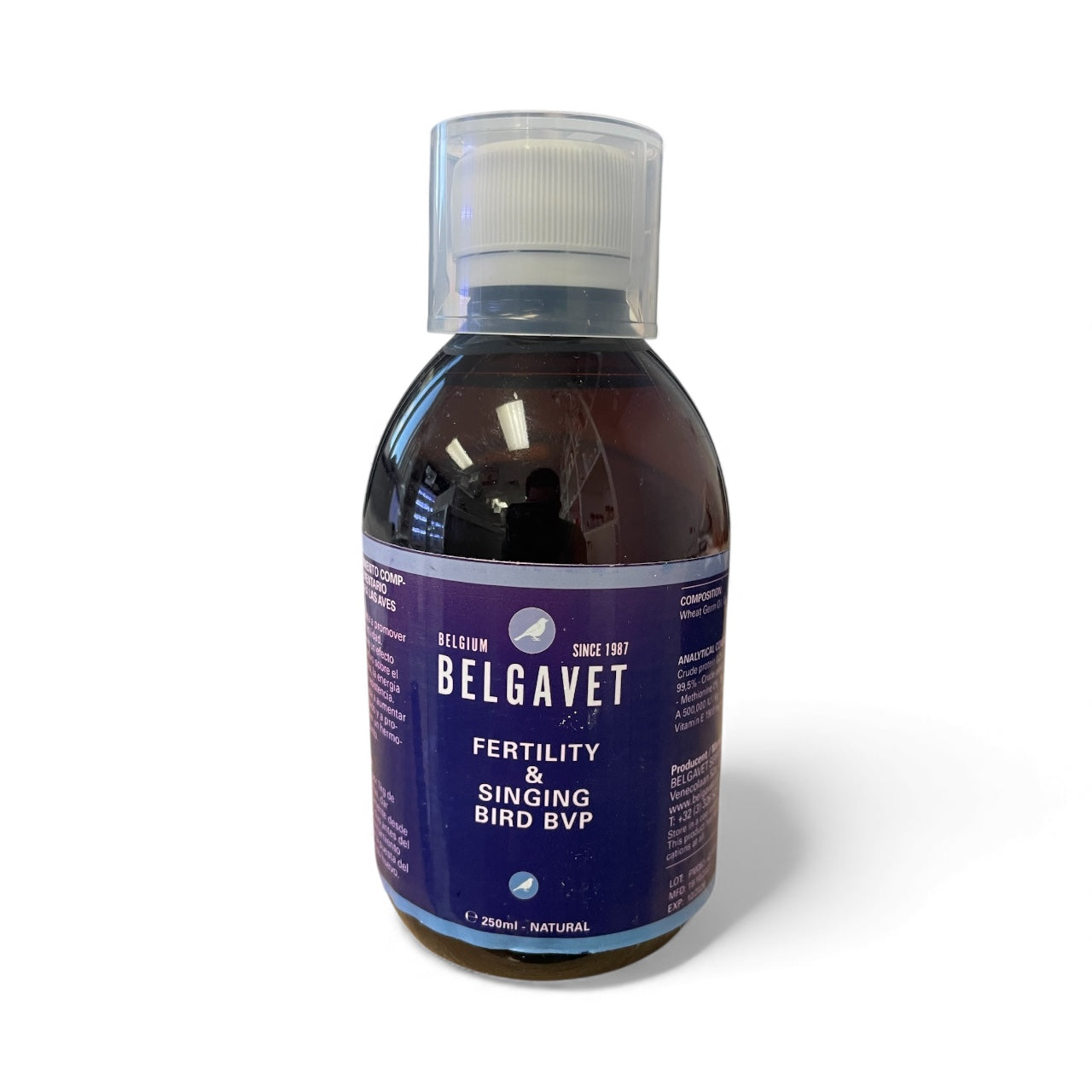 BelgaVet Fertility & Singing Bird 250ml (Mejora la fertilidad y estimula el canto). Para pájaros.