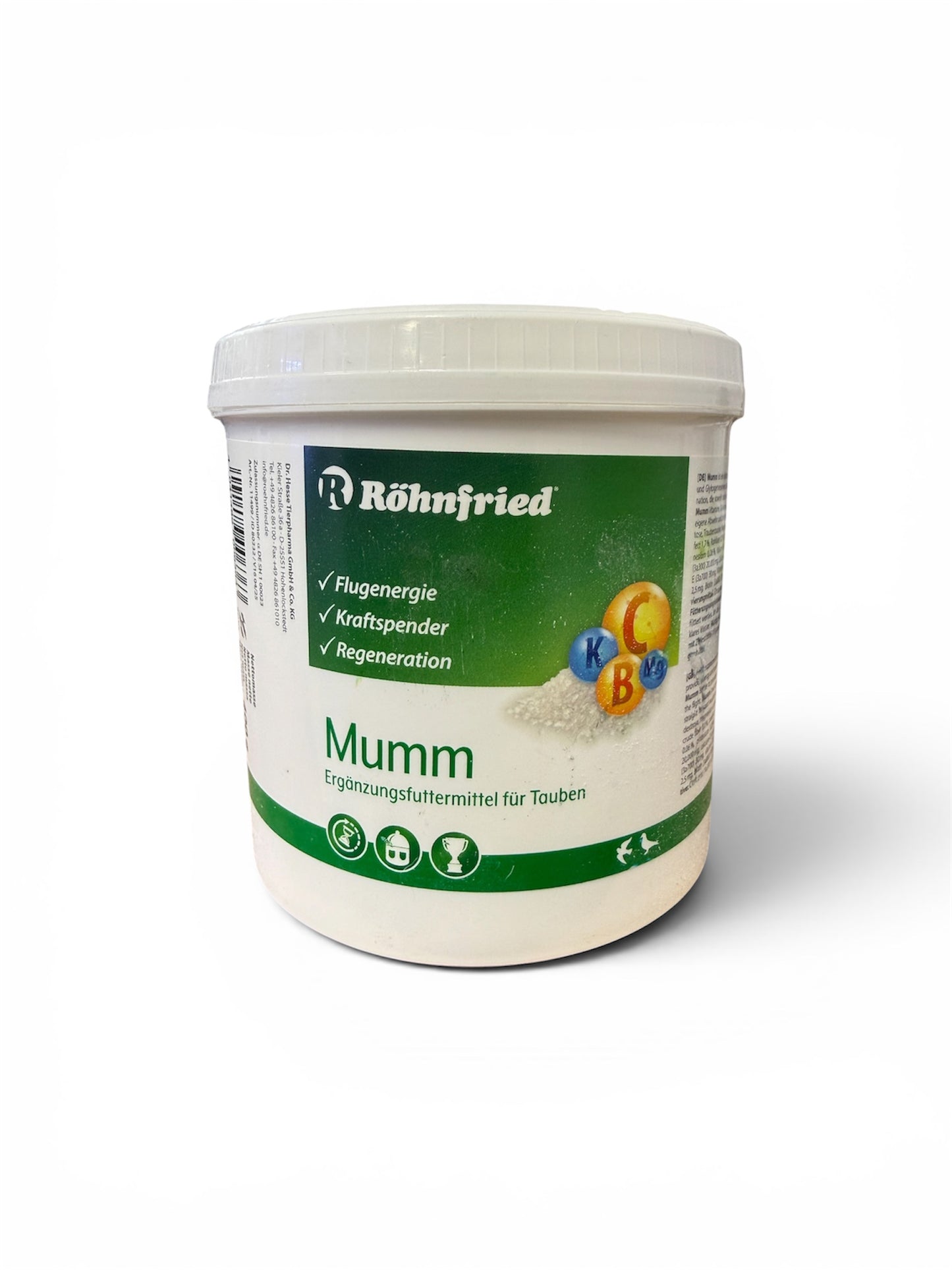 Rohnfried Mumm 400 gr. (Electrolitos + glucosa + vitaminas). Para palomas